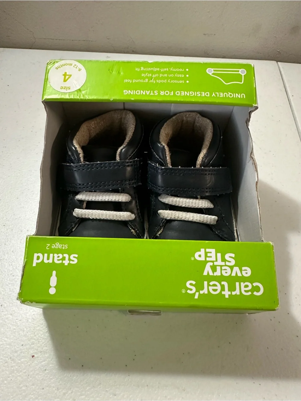Carter's Every Step Kids Navy Blue Stand Stage 2 Shoes - Size 4 New In Box